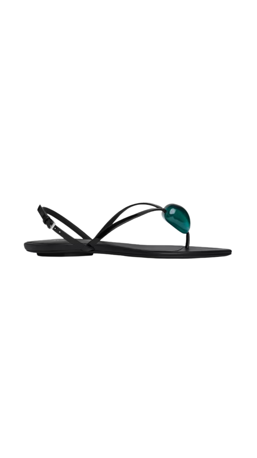 Flat Jewel Sandals in Patent Leather