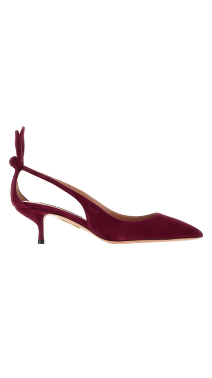 Bow Tie Pump 50 Tyrian Purple Suede