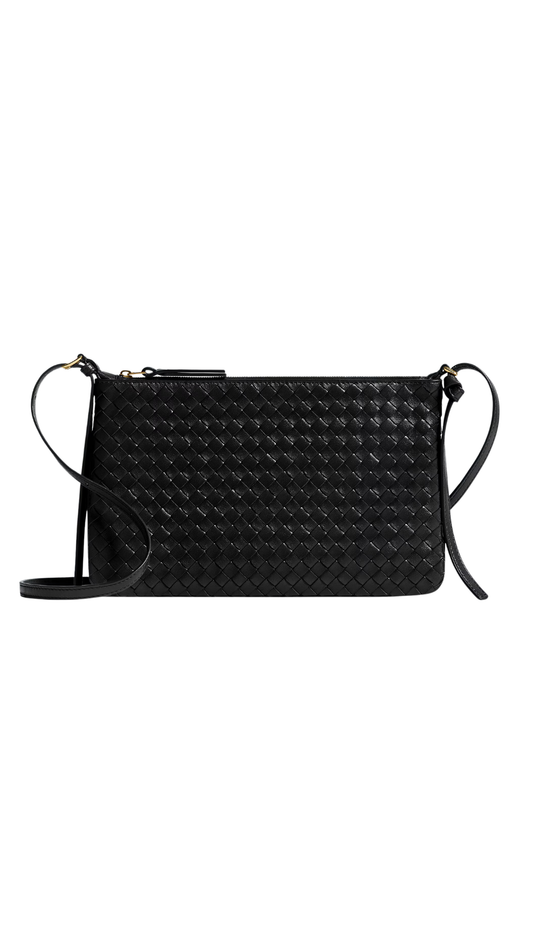 Intrecciato Piccolo Medium Pouch in Black