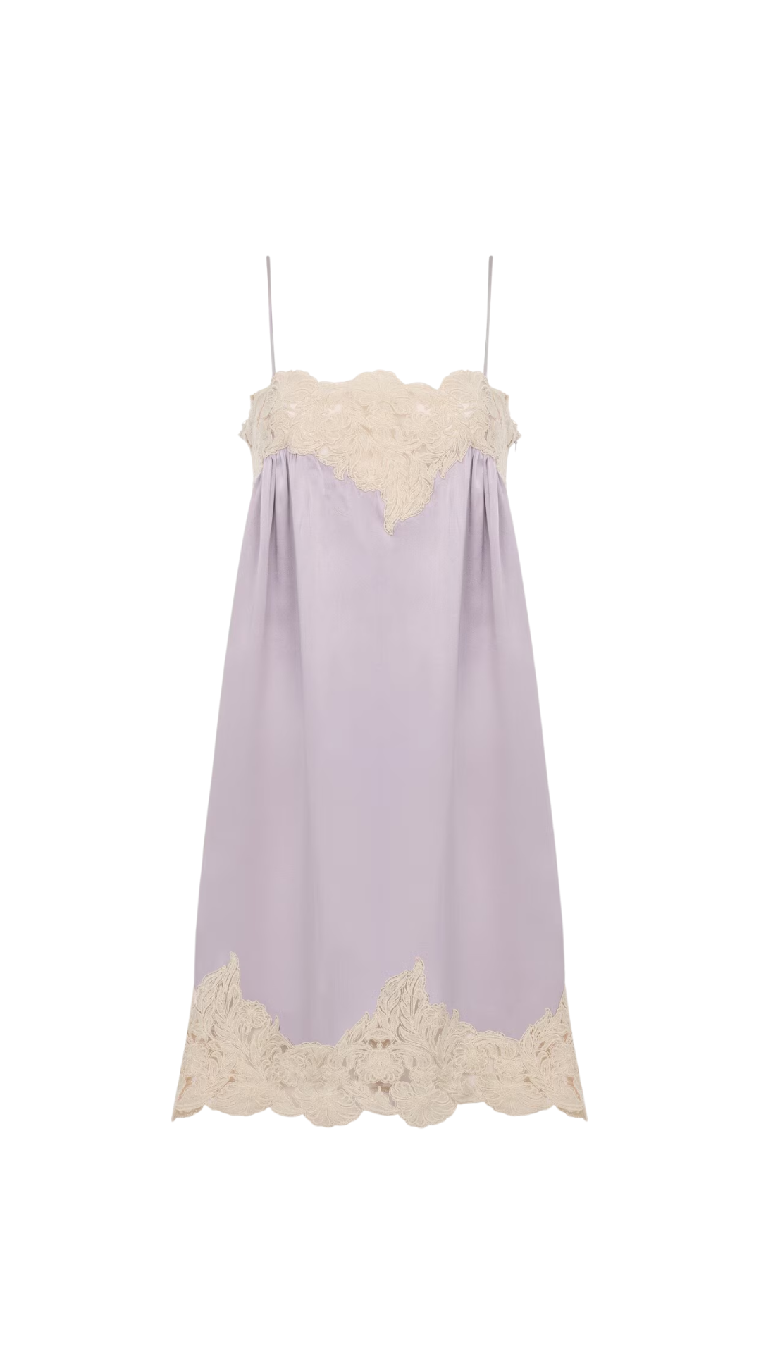 Thin-Strap Mini Dress in Washed Silk Satin