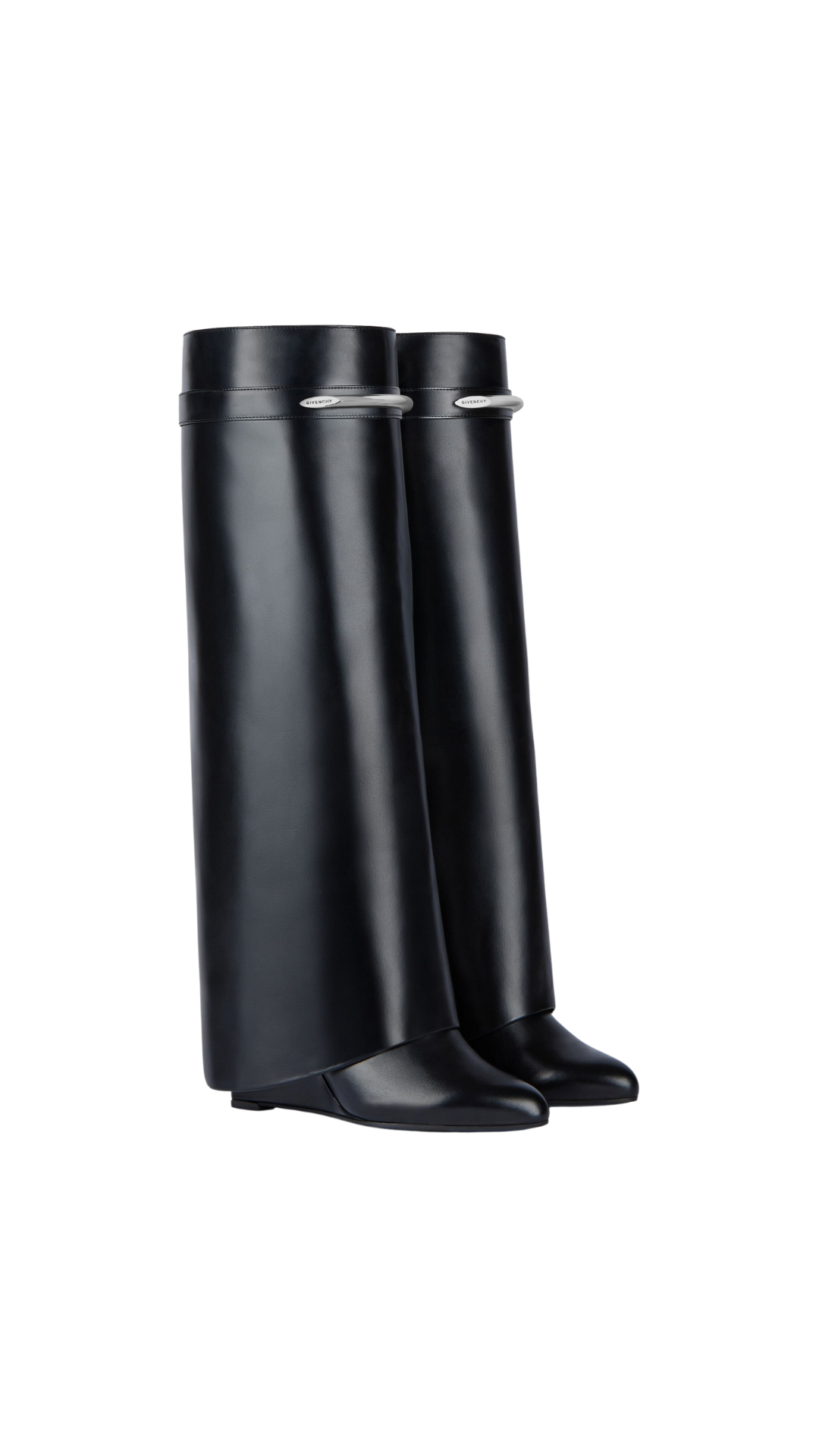 Shark Pinch Boots in Black/Silvery Leather