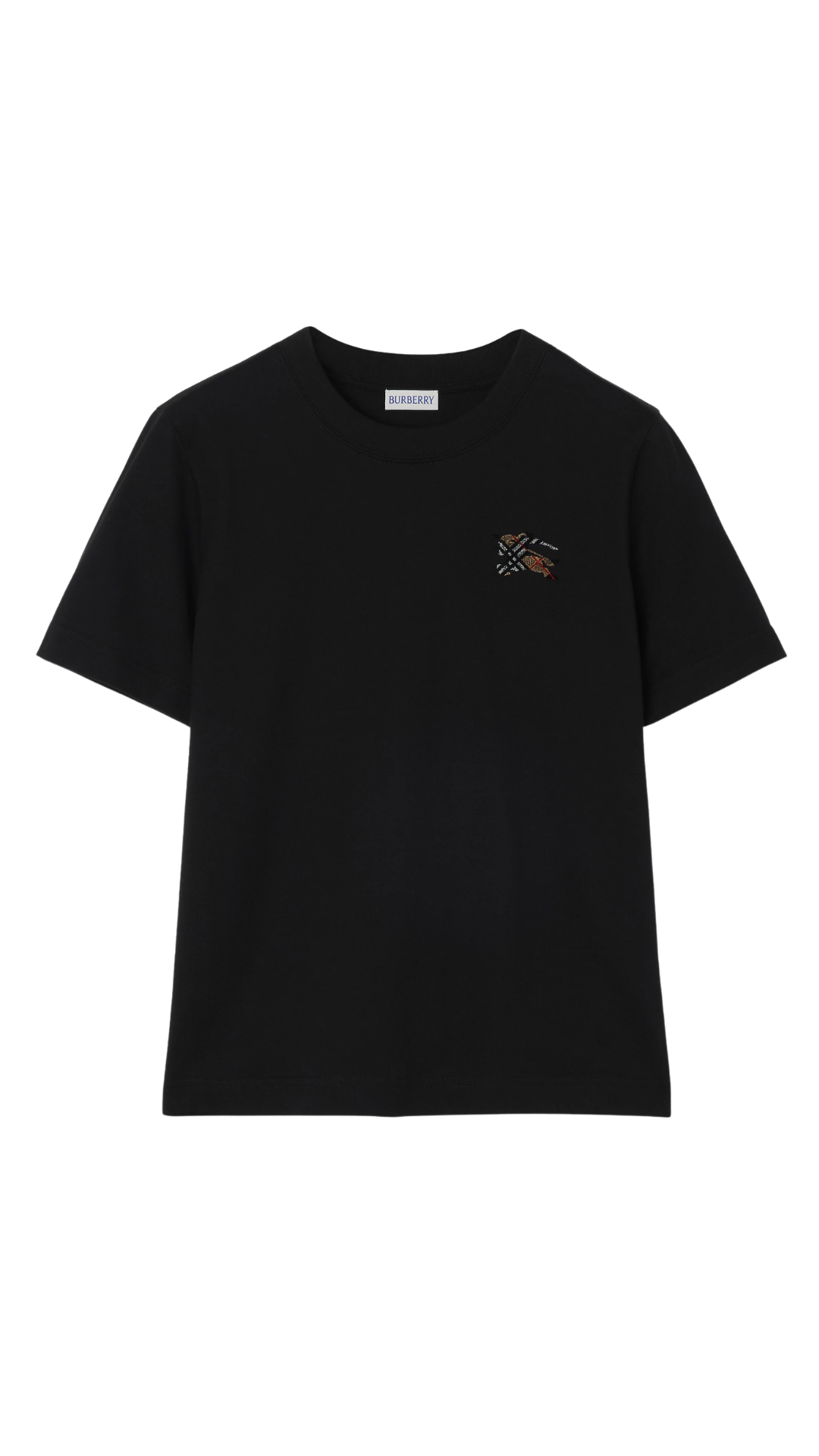 Knight Check Cotton T-shirt in Black