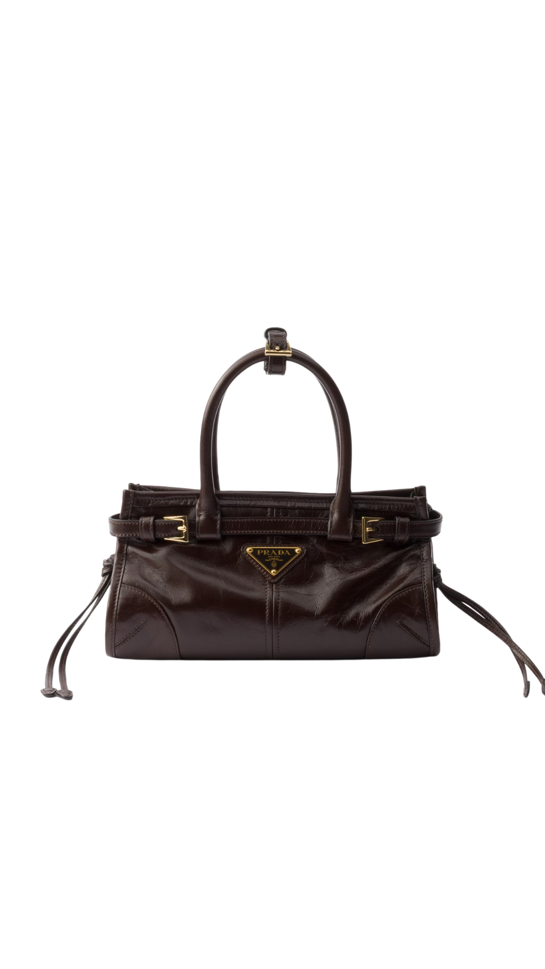 Bonnie Leather Mini Handbag in Dark Brown