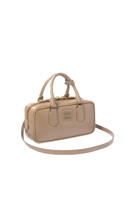 Arcadie Leather Bag in Beige