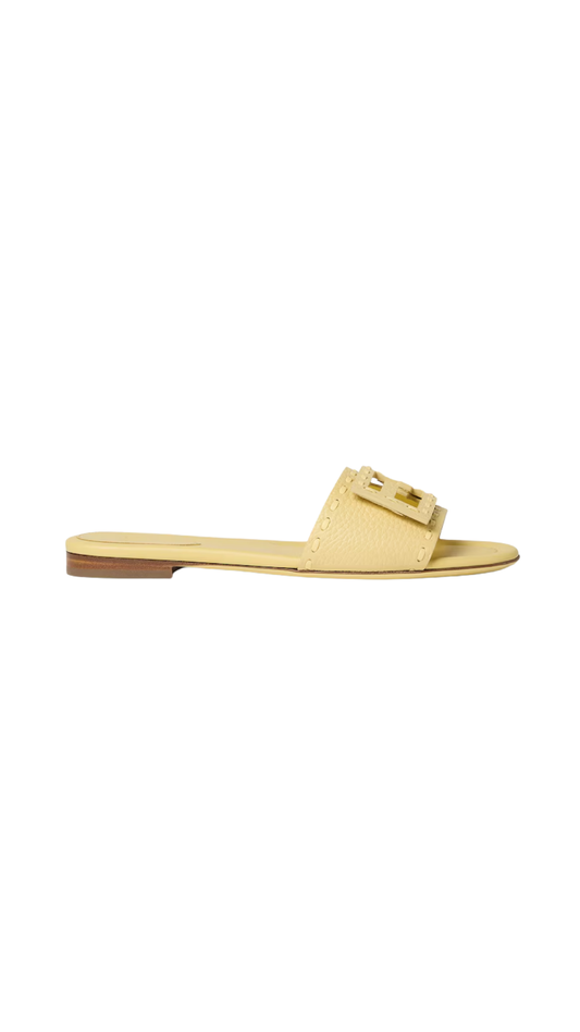 Baguette in Yellow Leather Slides