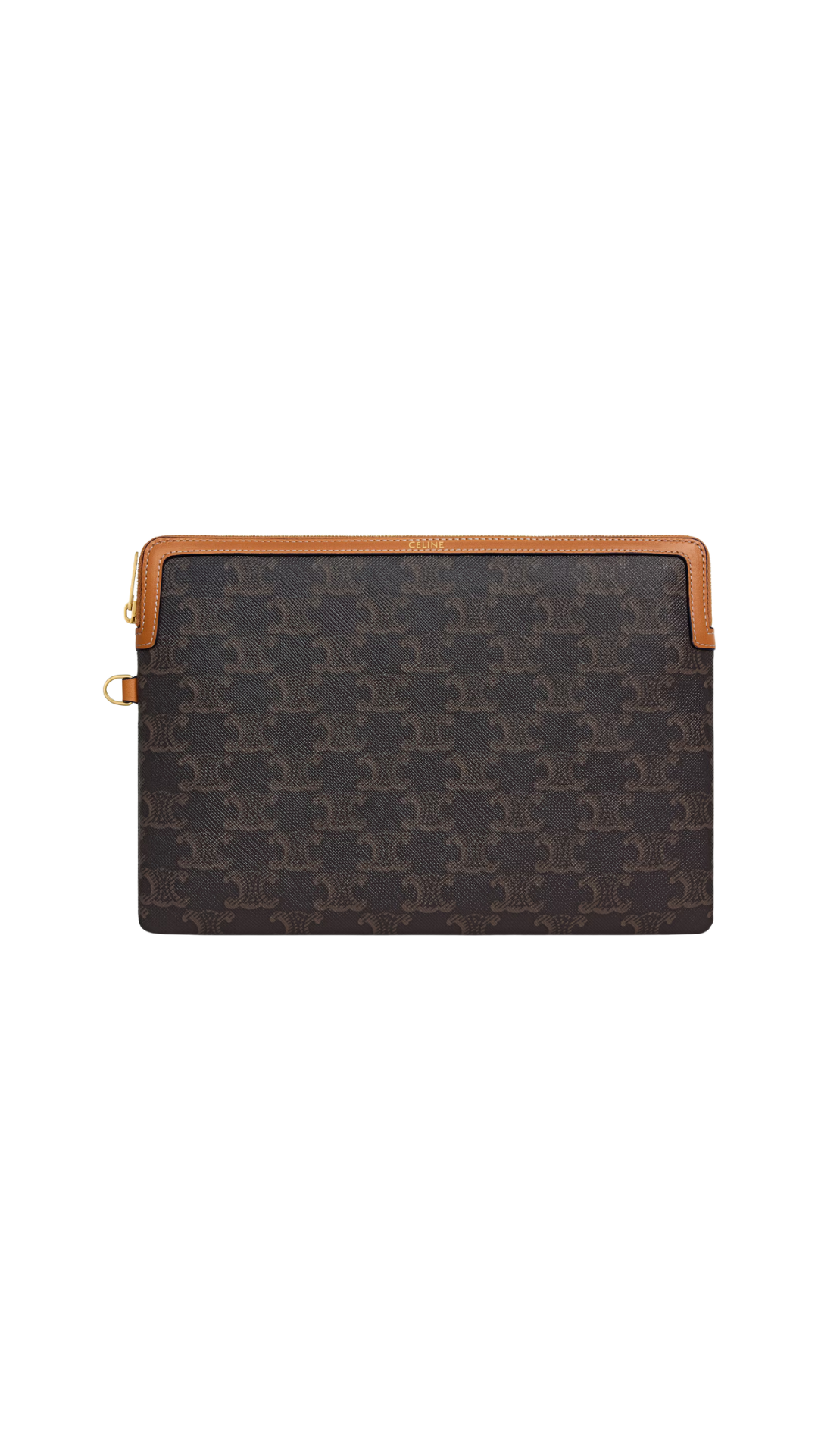 Small Pouch With Strap Cuir Triomphe In Triomphe Canvas And Calfskin