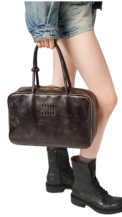 Beau Nappa Leather Bag in Coffee