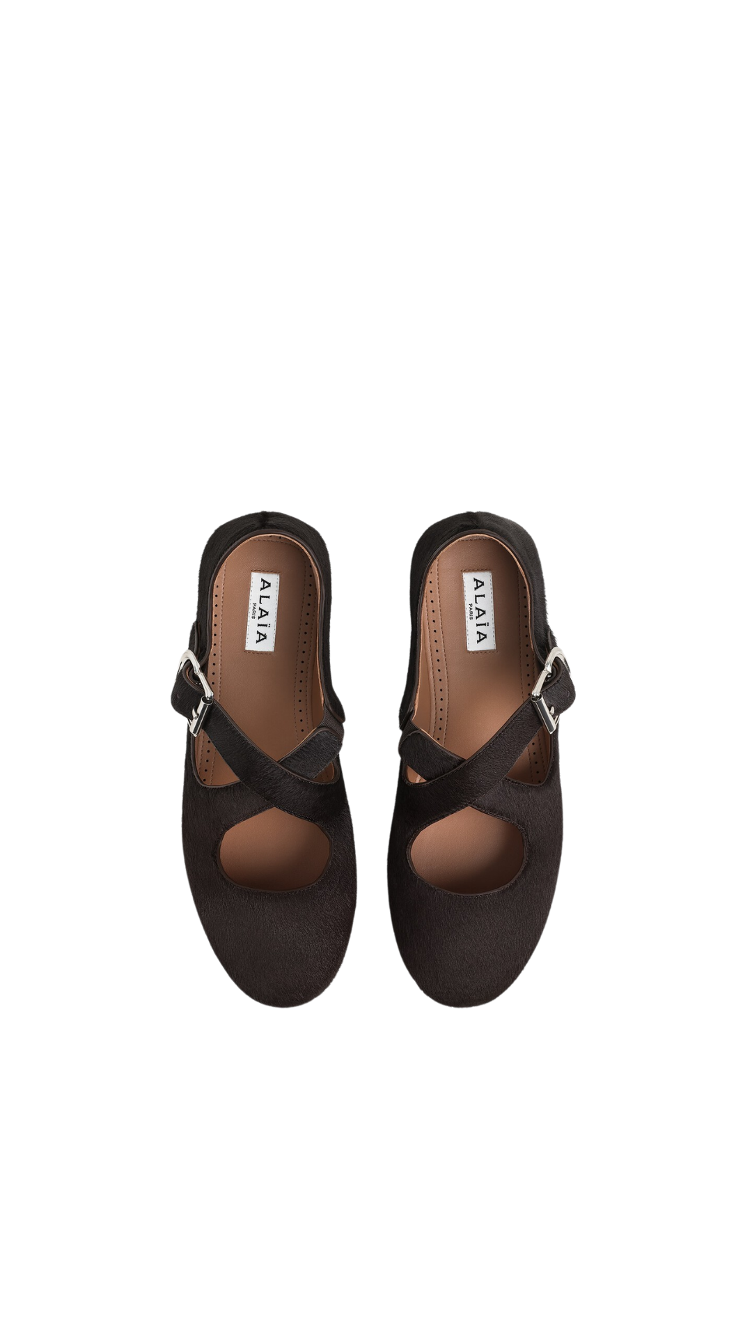 Criss Cross Ballet Flats in Brown