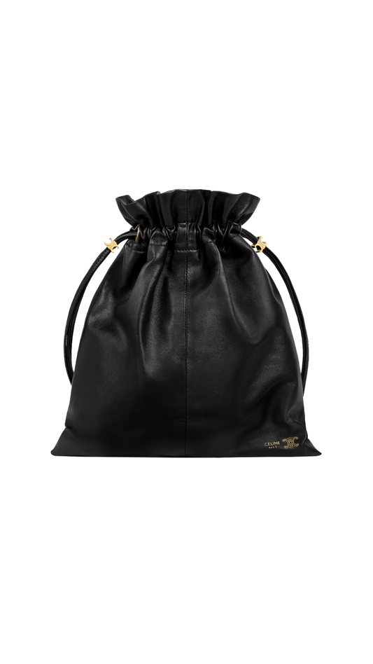 Small Crystal Pouch In Black Lambskin