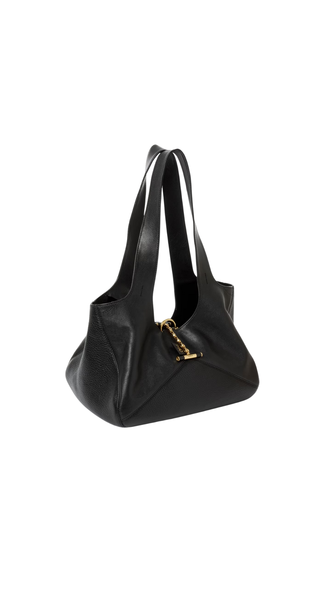 Chloé Balloon East-West Tote Bag In Black Grained Leather