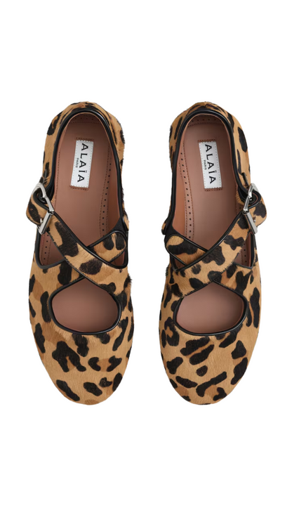 Criss Cross Ballet Flats in Sepia