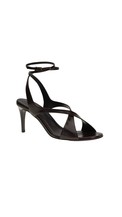 Liria Ankle Strap Sandal in Dark Brown