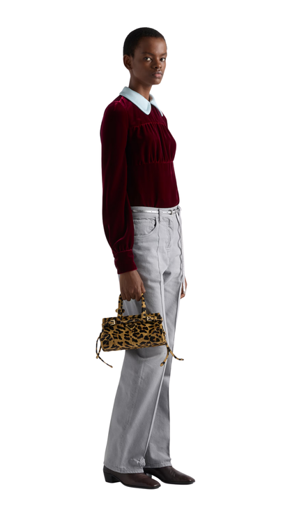 Bonnie Mini Printed Leather Handbag in Honey