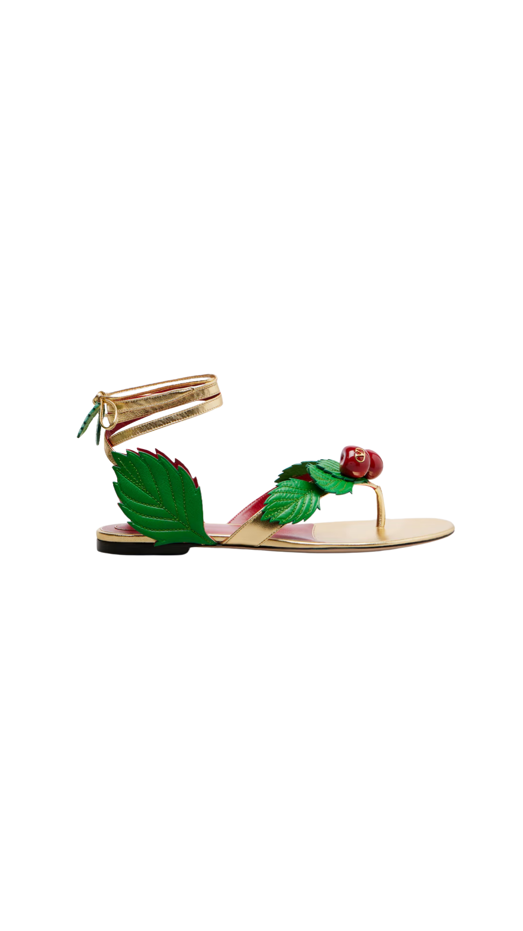 Cherryfic Metallic Leather Thong Sandals