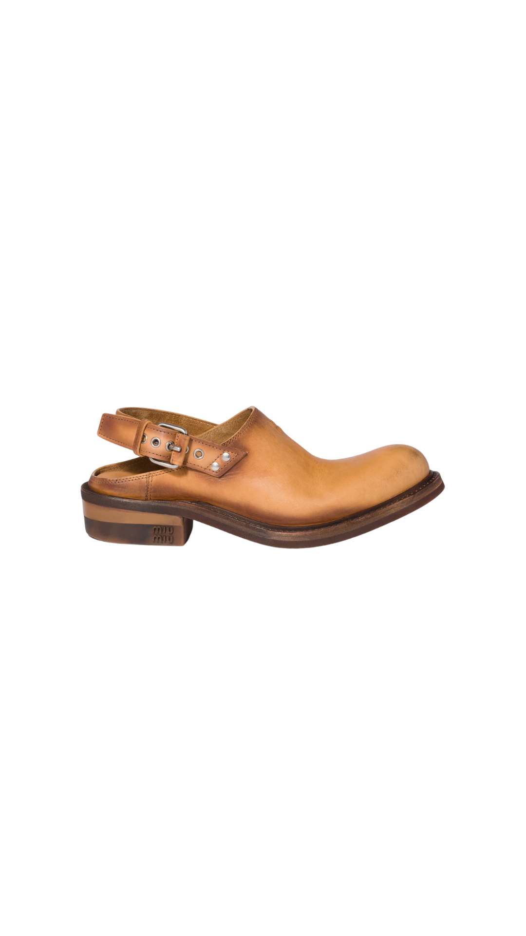 Mules de piel Foule en color tostado claro
