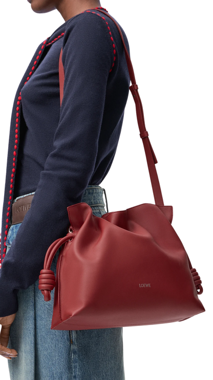 Medium Flamenco Clutch in Burnt Red Nappa Calfskin