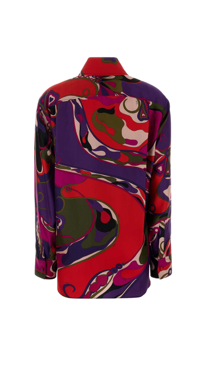 Printed Silk Shirt in Multicolor