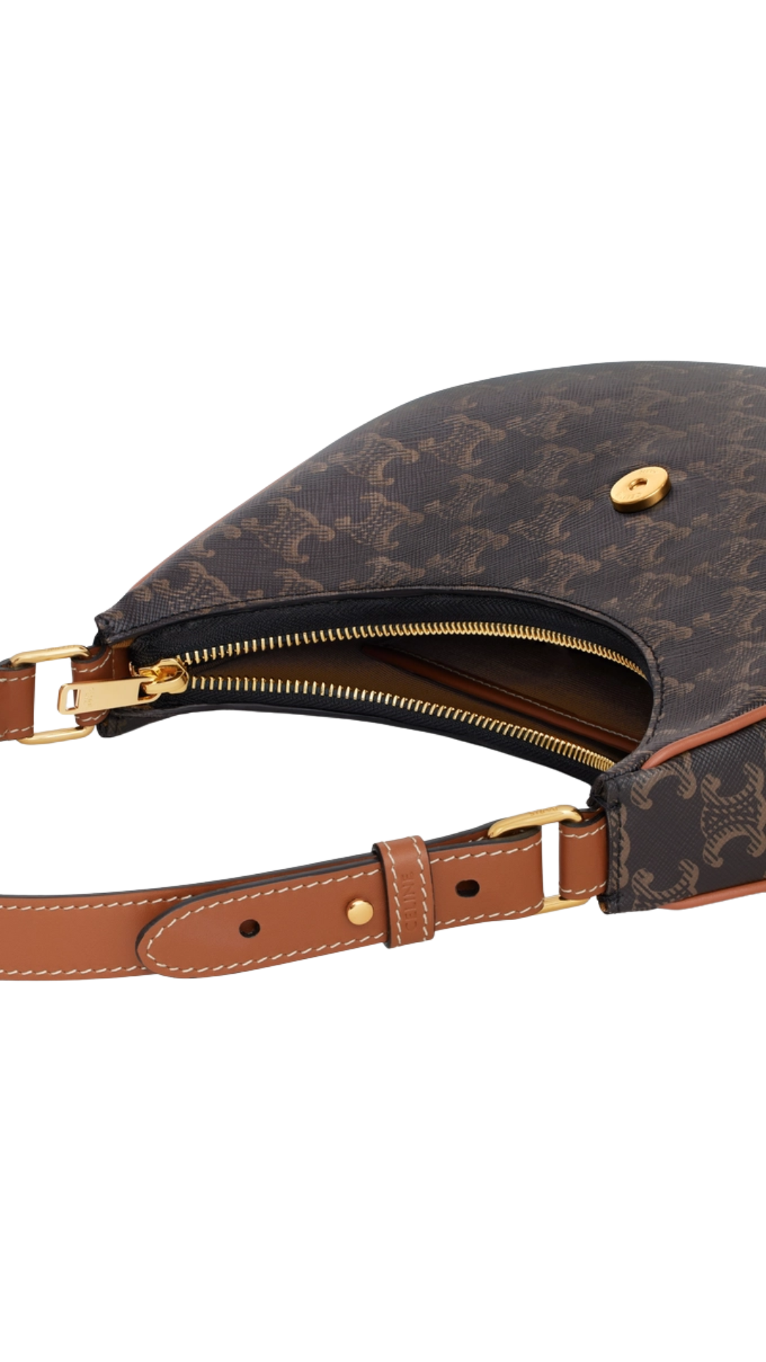 Medium Ava Triomphe Bag in Triomphe Canvas and Calfskin Tan