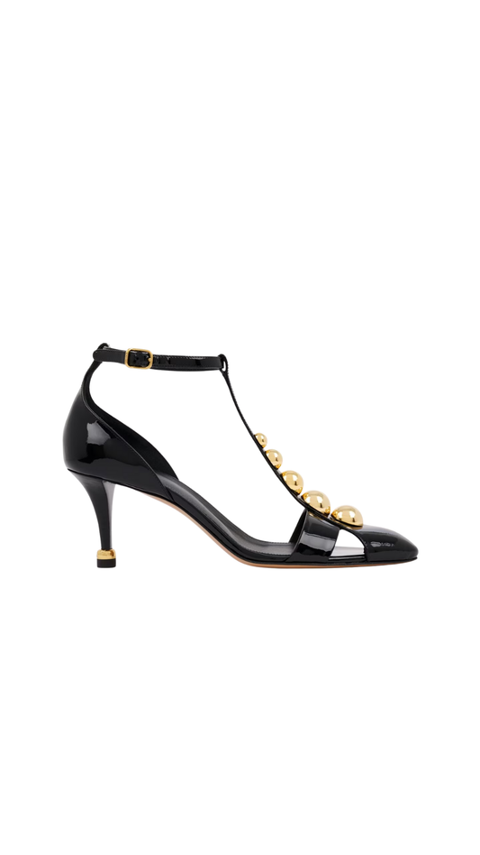 Cleia Heeled Sandal in Black