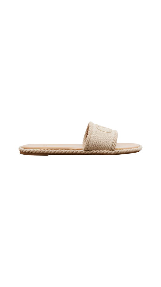 VLogo Torchon Slides in Ecru
