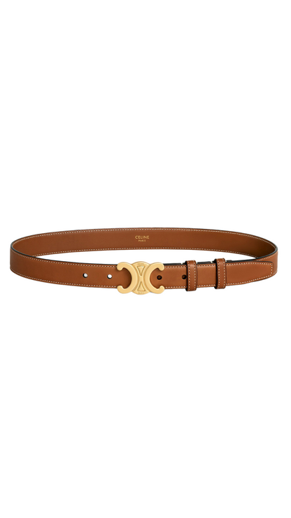 Medium Triomphe Belt 25MM  in Natural Calfskin Tan