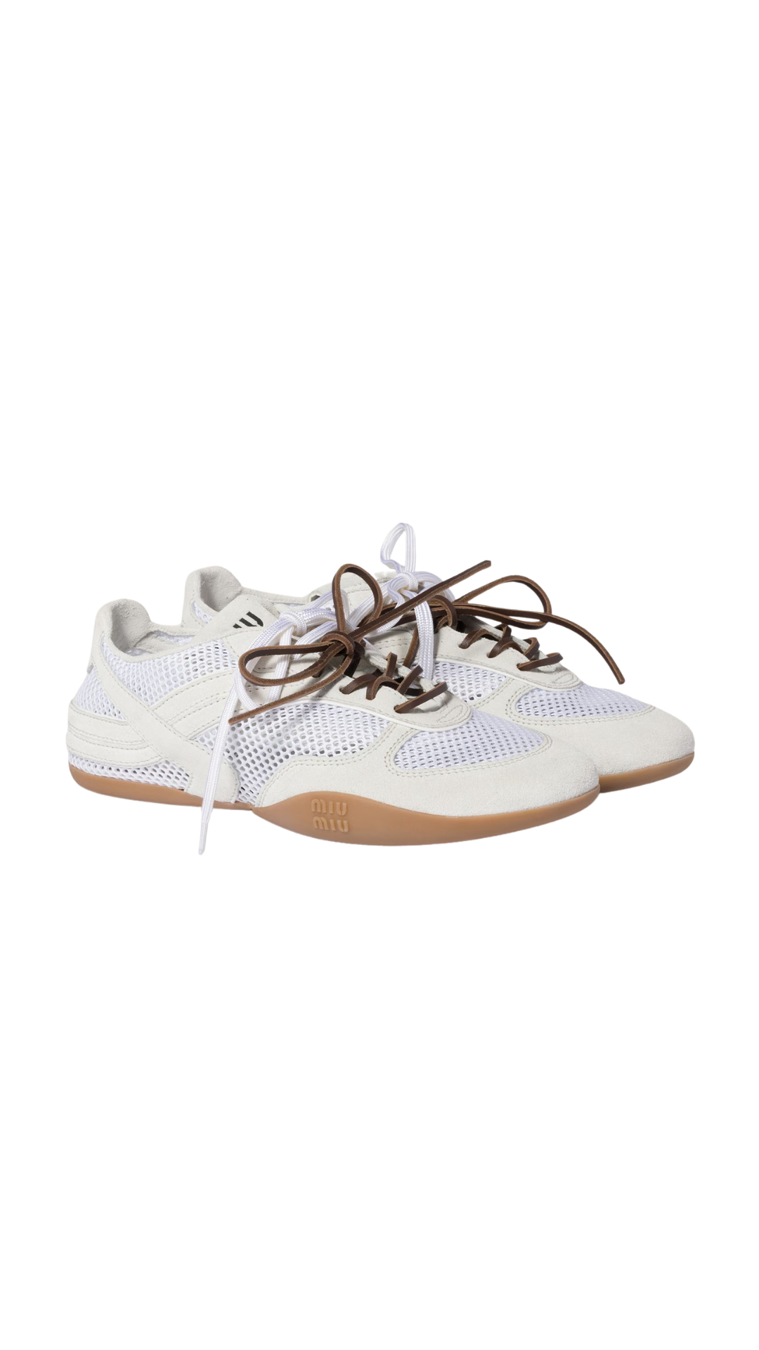 Gymnasium Mesh and Suede Sneakers in White