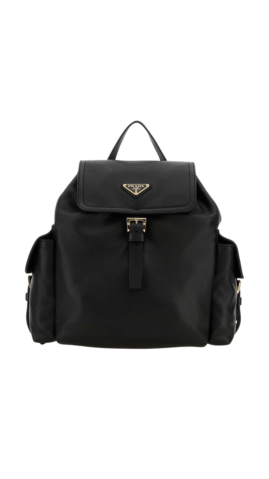 Prada Explore Medium Nappa Leather Backpack in Black
