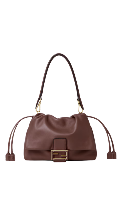 Mamma Baguette Medium in Mahogany Brown Nappa Leather Bag