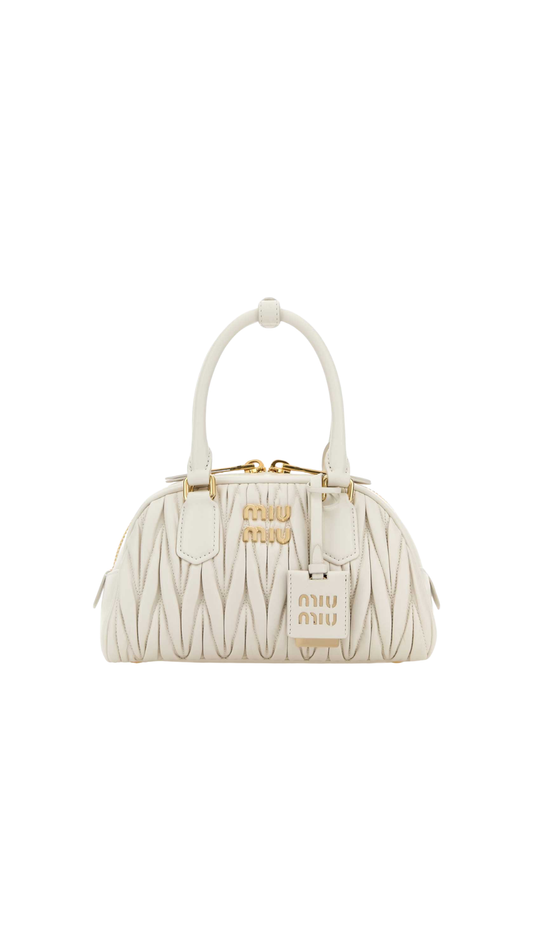 Arcadie Matelassé Nappa Leather Bag in White