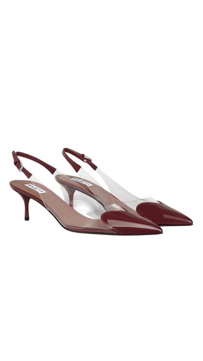 Le Cœur Slingbacks In Red Patent Leather