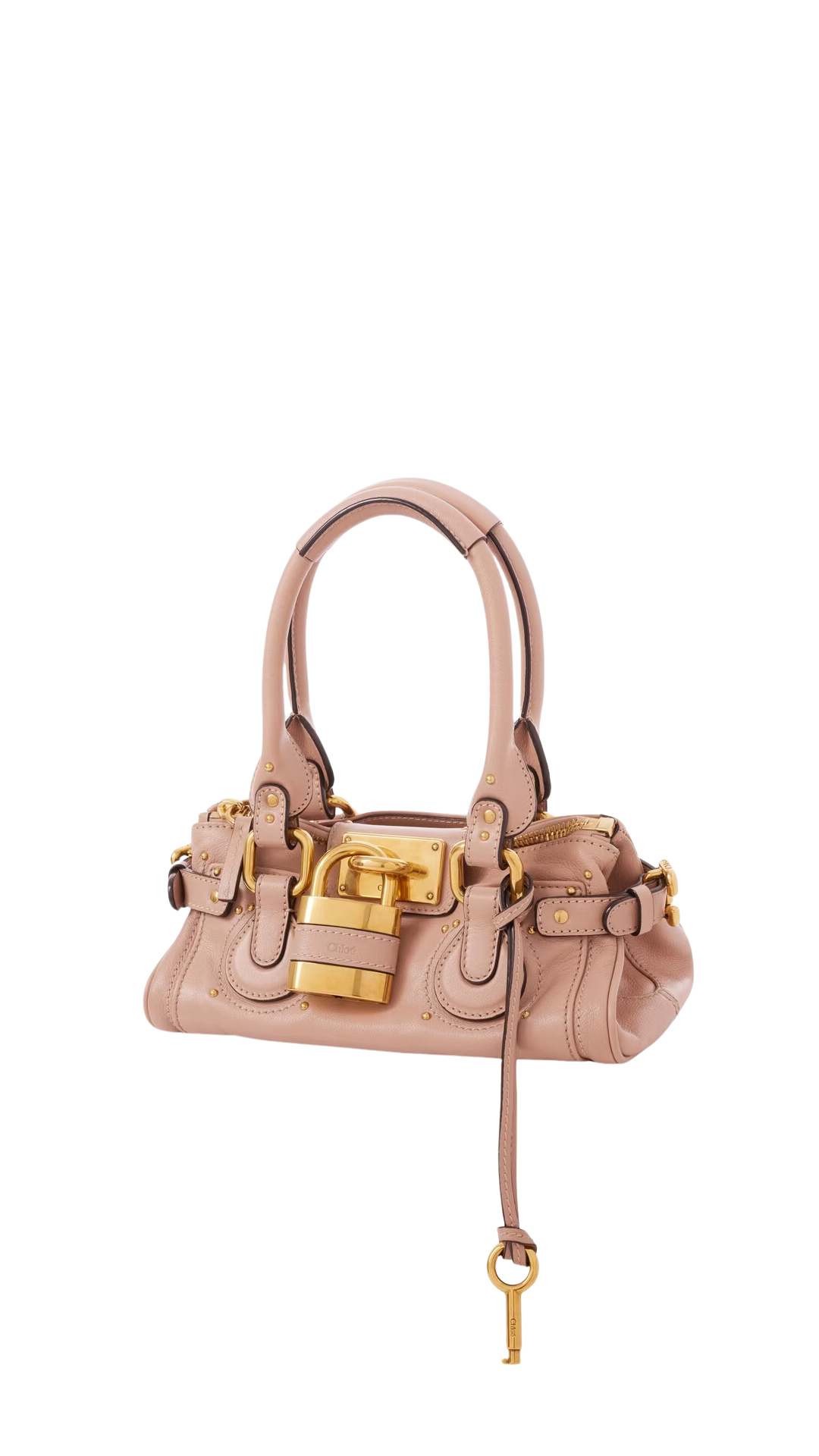 Small Paddington Bag In Earthy Pink Grained Leather