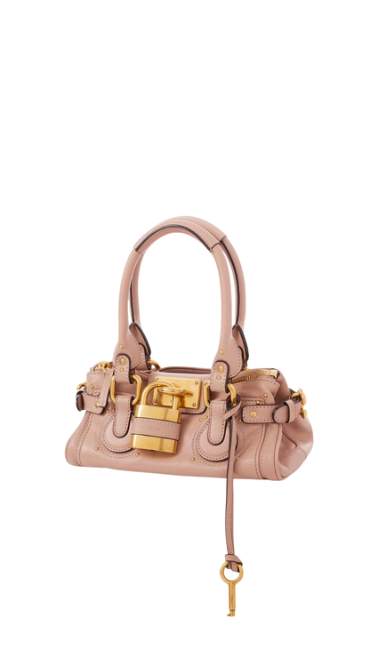 Small Paddington Bag In Earthy Pink Grained Leather