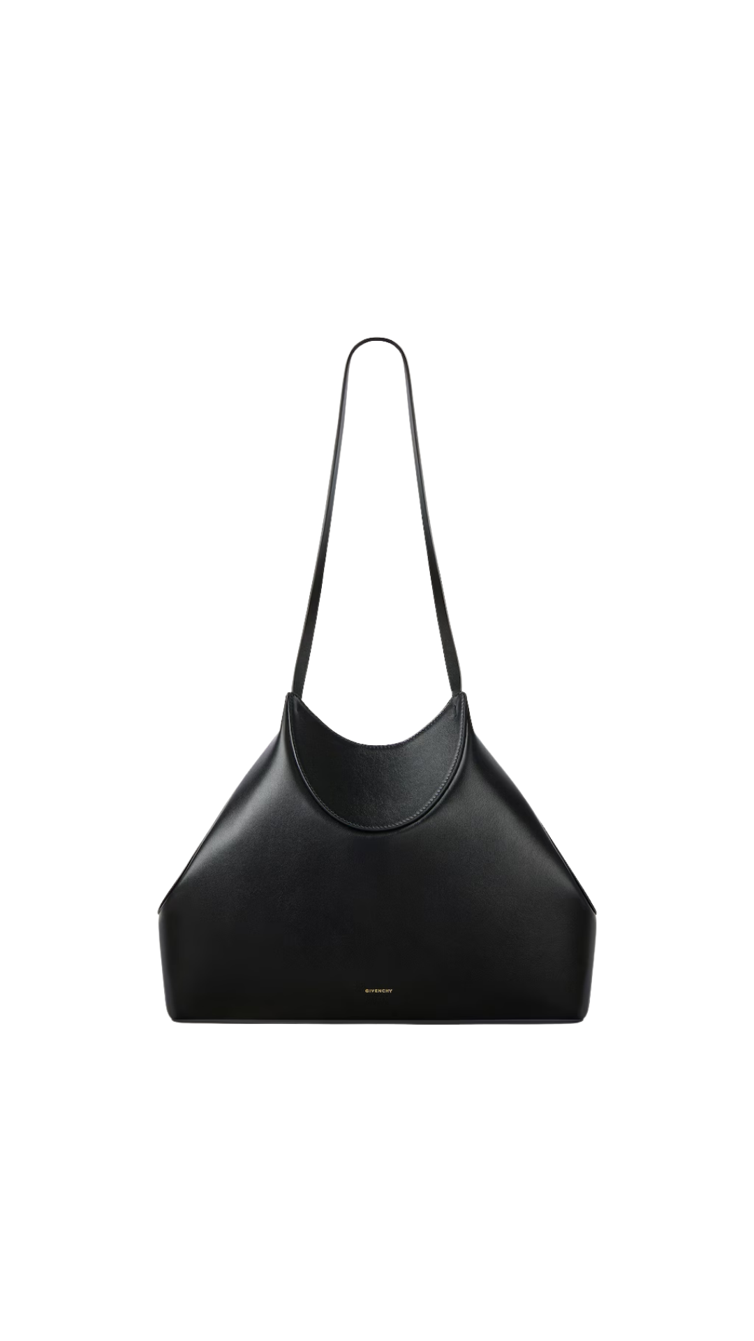 Small Facet Tote Bag in Black Grained Leather