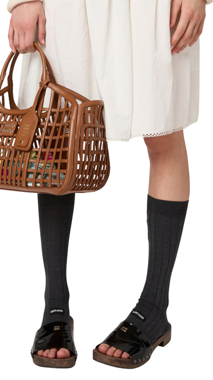 Patent Leather Clogs in Black