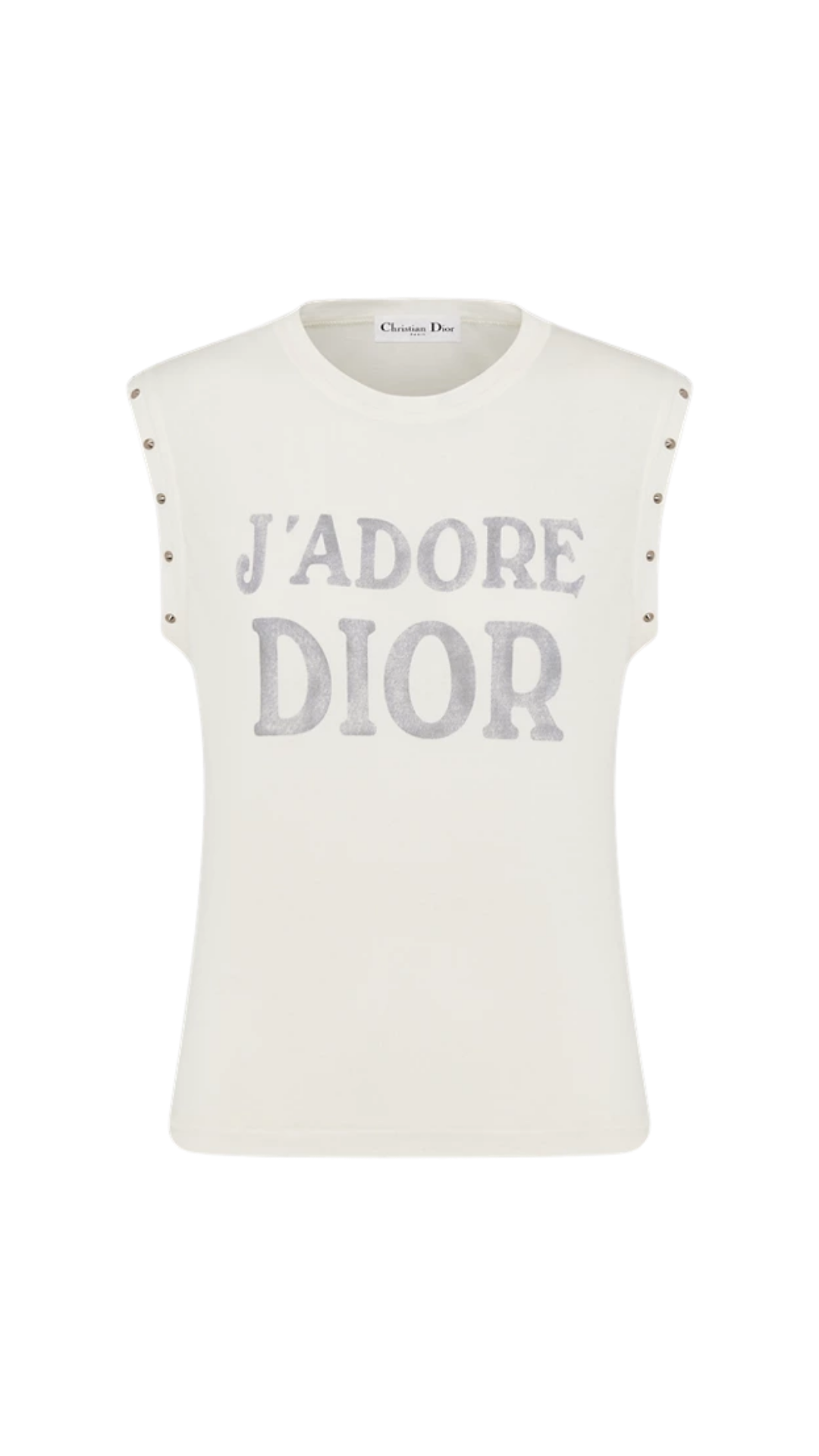 J'Adore Dior Tank Top in White Cotton Jersey