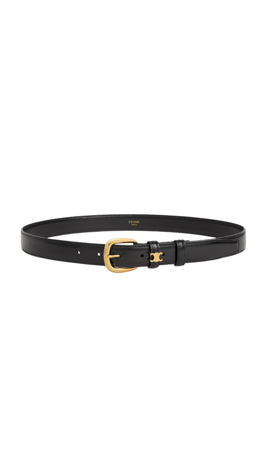 Medium 25mm Vivienne Belt in Black Taurillon Leather