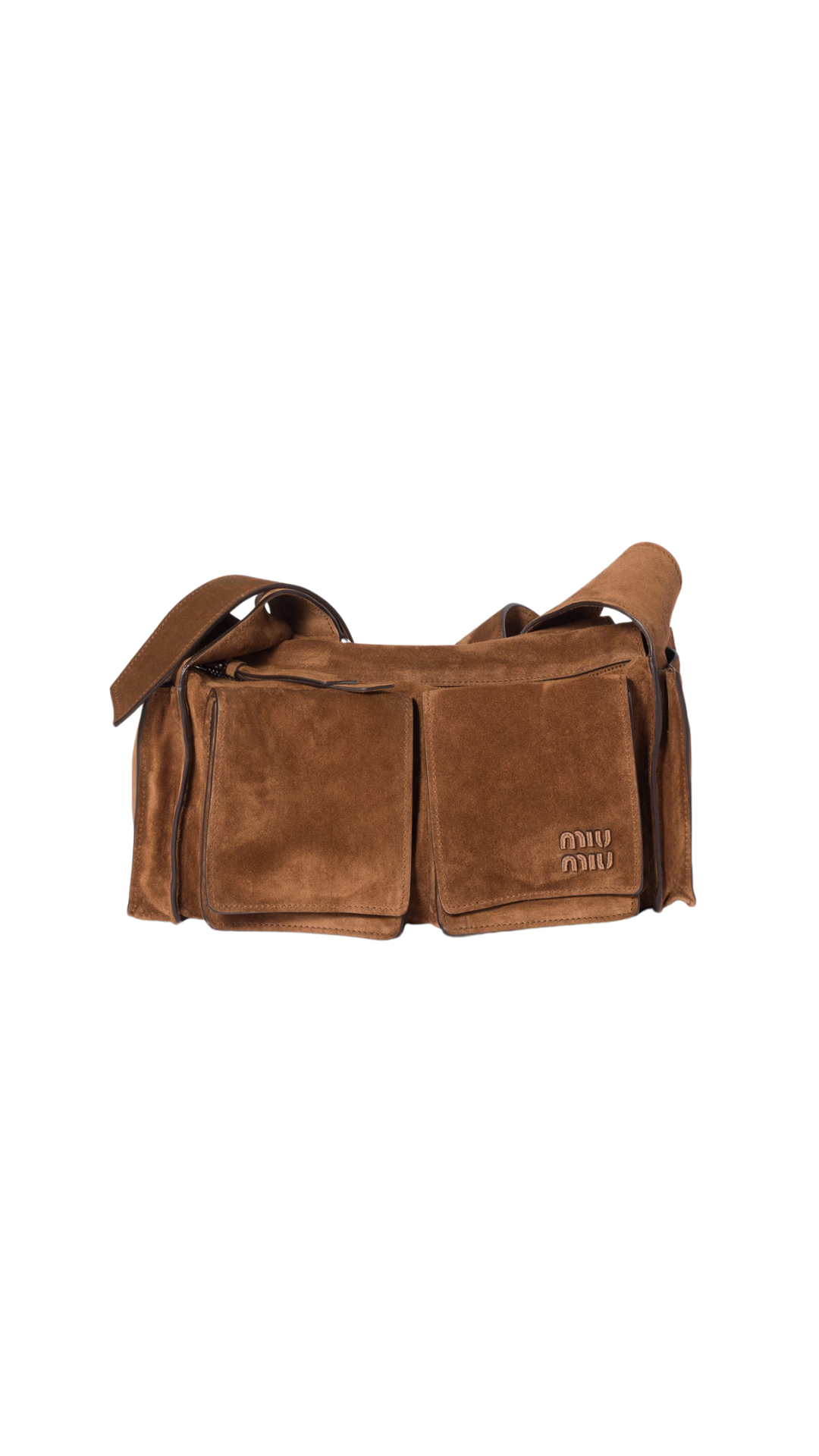 Utilitaire in Cocoa Brown Suede Shoulder Bag