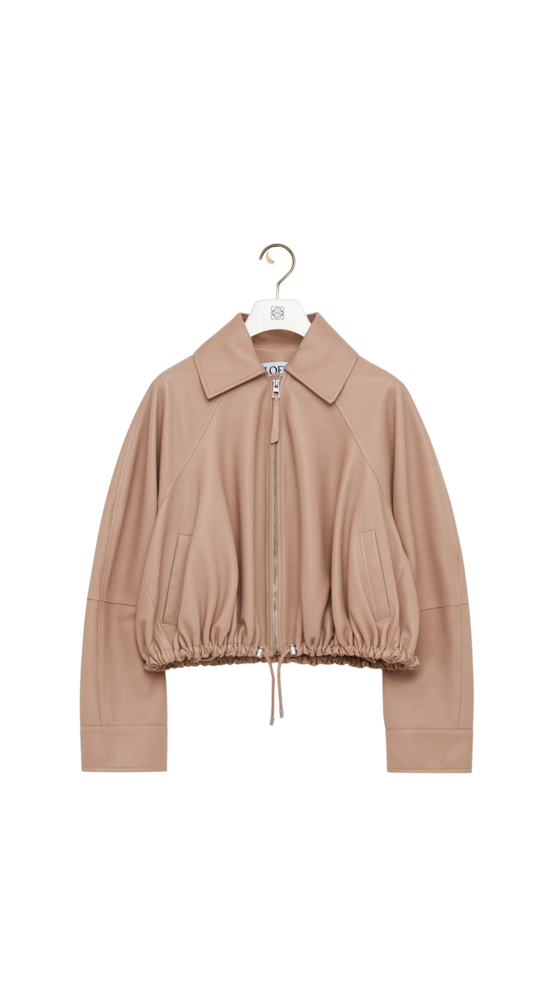 Balloon Jacket in Beige Nappa Lambskin