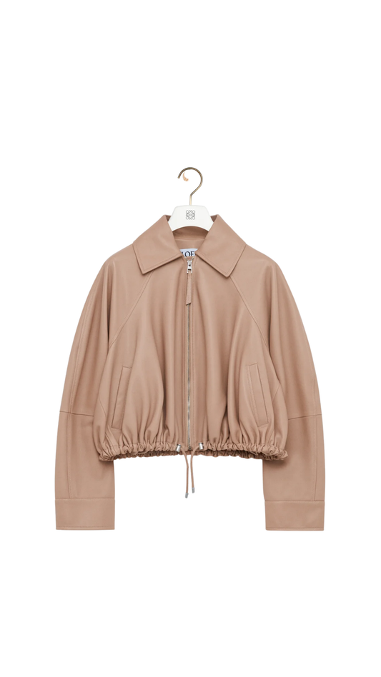Balloon Jacket in Beige Nappa Lambskin