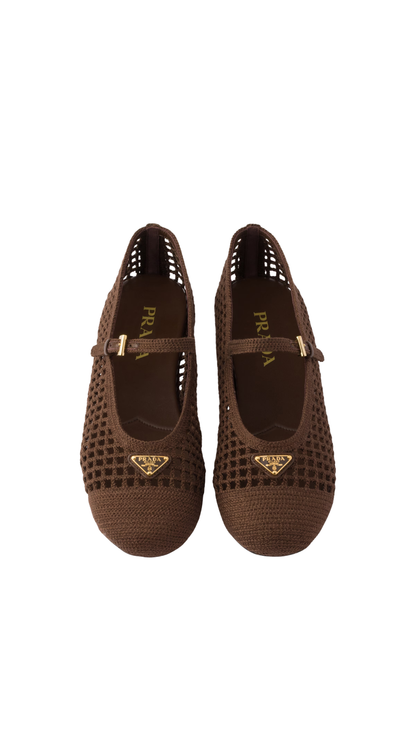 Crochet Ballerinas in Cocoa Brown