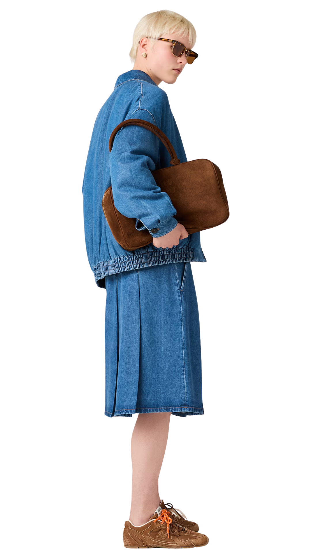 Suede Beau Bag in Cocoa Brown