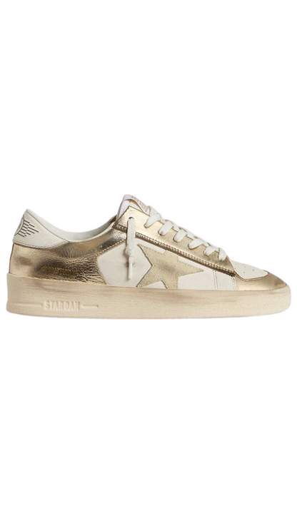 Stardan con estrella de ante beige y talonera dorada metalizada