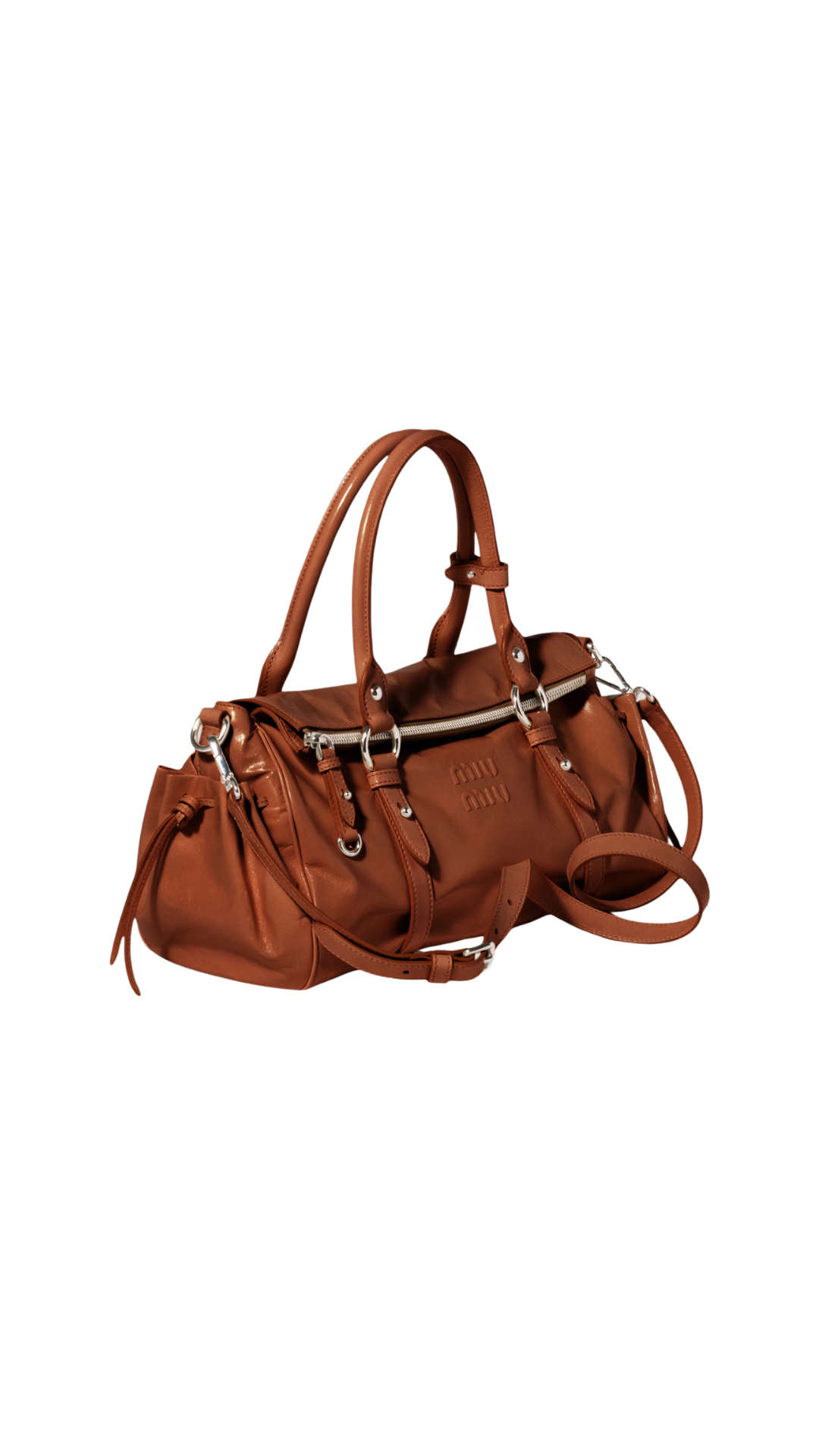 Bolso de piel brillante en Palisandro