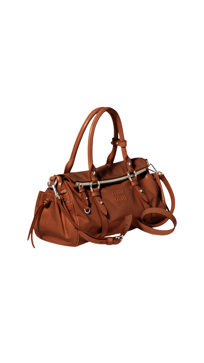 Bolso de piel brillante en Palisandro