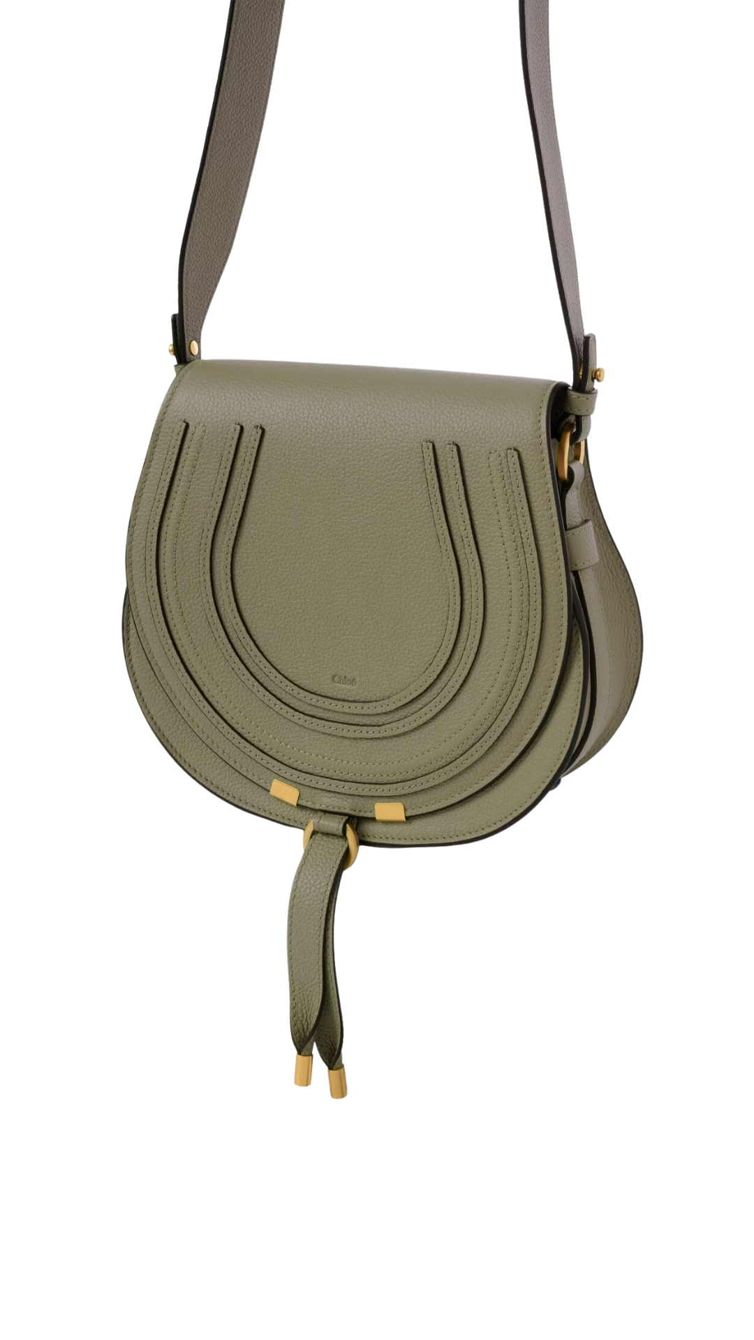Marcie Saddle Bag In Aloe Green Grained Leather