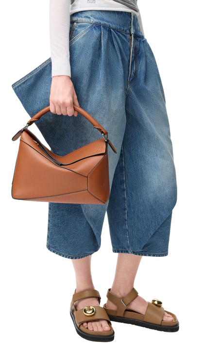 Medium Puzzle Edge Bag in Tan Classic Calfskin