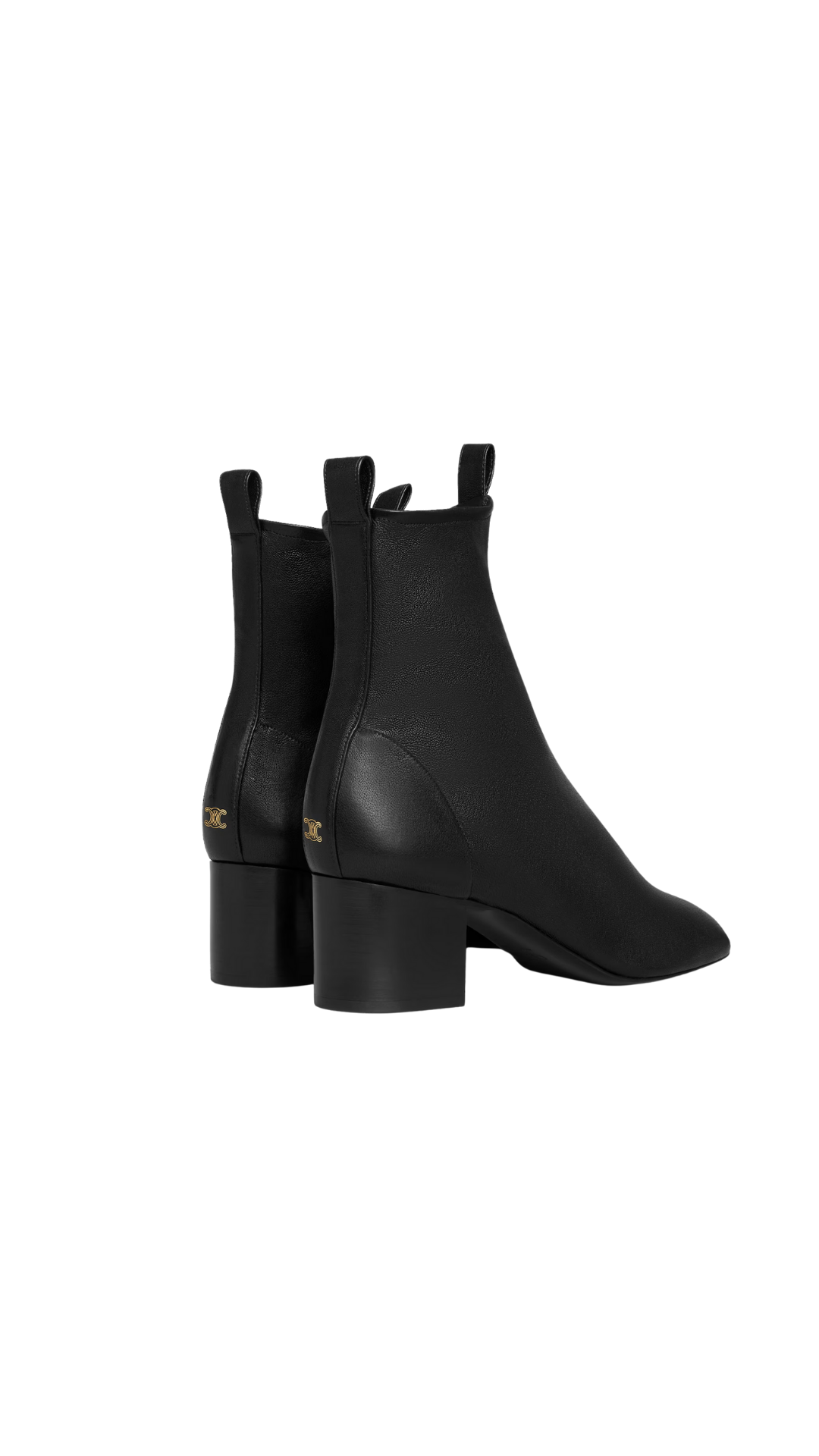Cheri - Zipped Boot In Black Stretch Lambskin