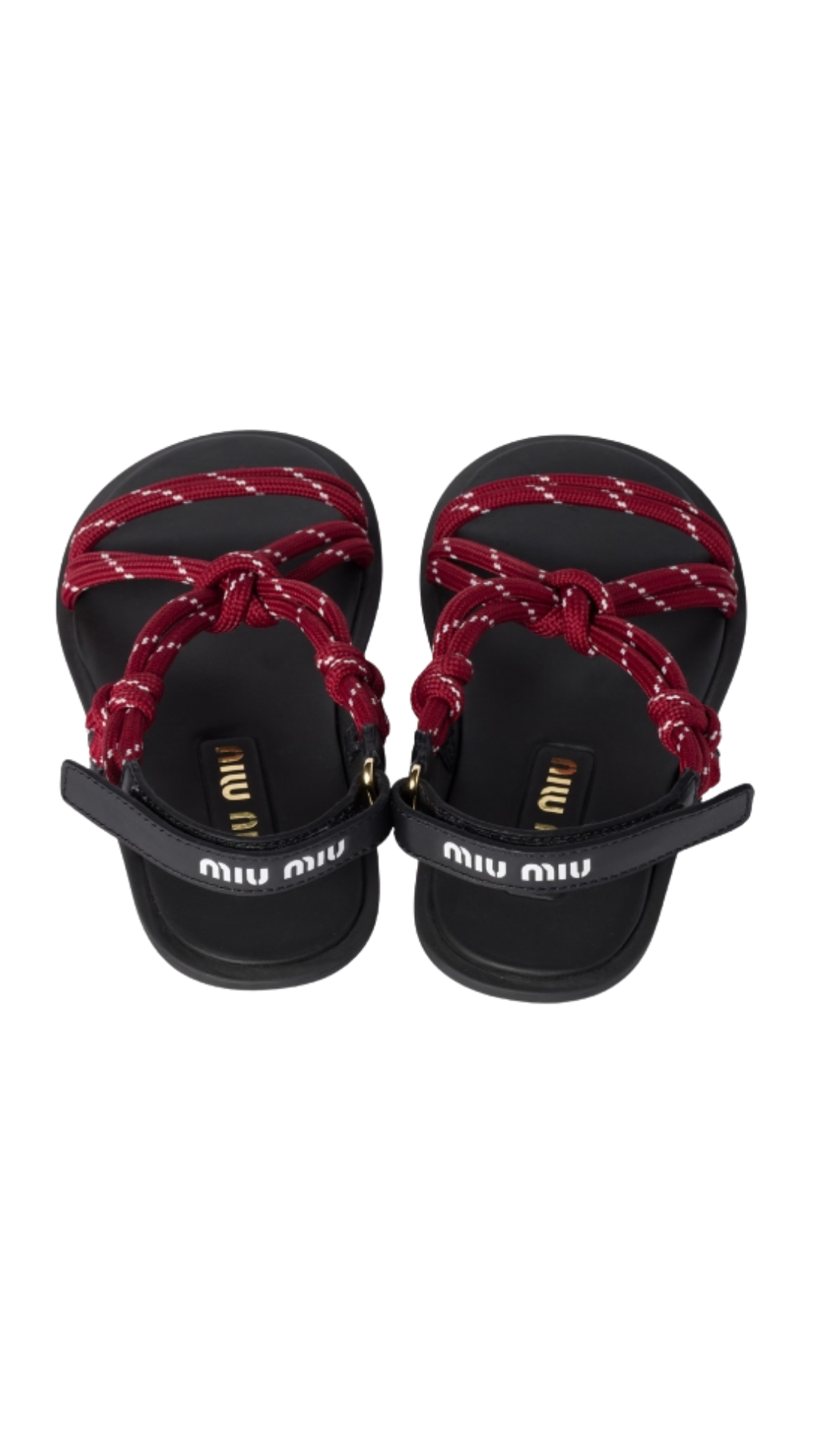 Riviere Cord And Leather Sandals Amaranth Red