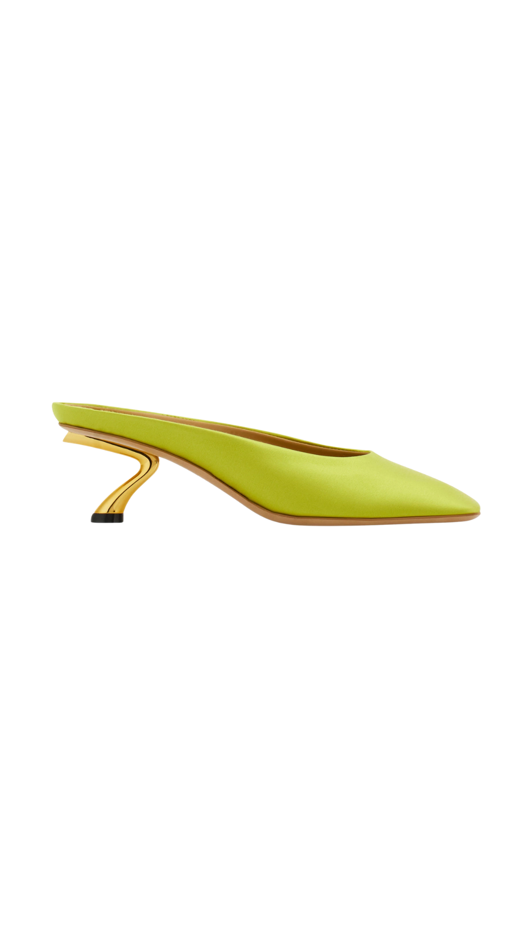 S-Shaped Heel Mule in Antique Yellow