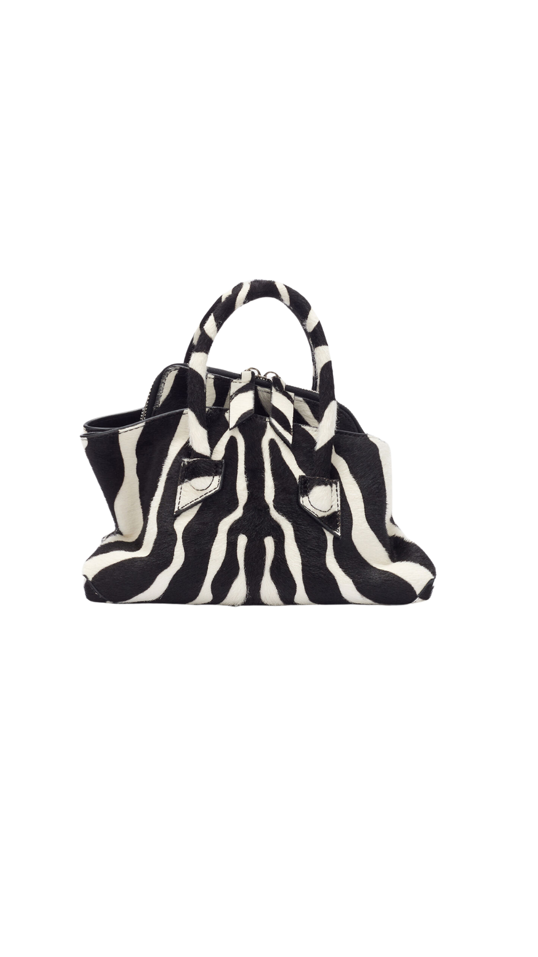 La Passeggiata Mini White And Black Top Handle
